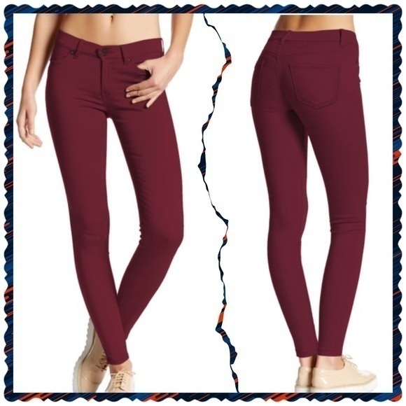 Hybrid & company Pants - NWT HYBRID & COMPANY Burgundy Hyper Stretch Leggings Jeggings Skinny Jeans Med
